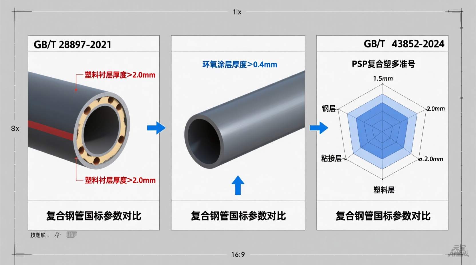 复合钢管选型指南：衬塑涂塑PSP国标厚度参数对比分析全攻略