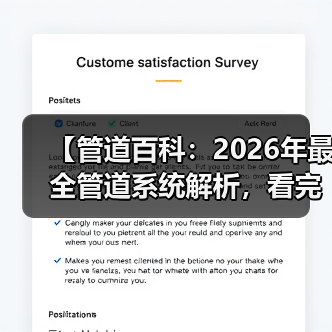 【管道百科:2026年最全管道系统解析,看完少走3年弯路】(图1) 【管道百科:2026年最全管道系统解析,看完少走3年弯路】(图1)