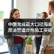 中国完成最大口径海底原油管道岸拖施工突破(图2) 中国完成最大口径海底原油管道岸拖施工突破(图2)