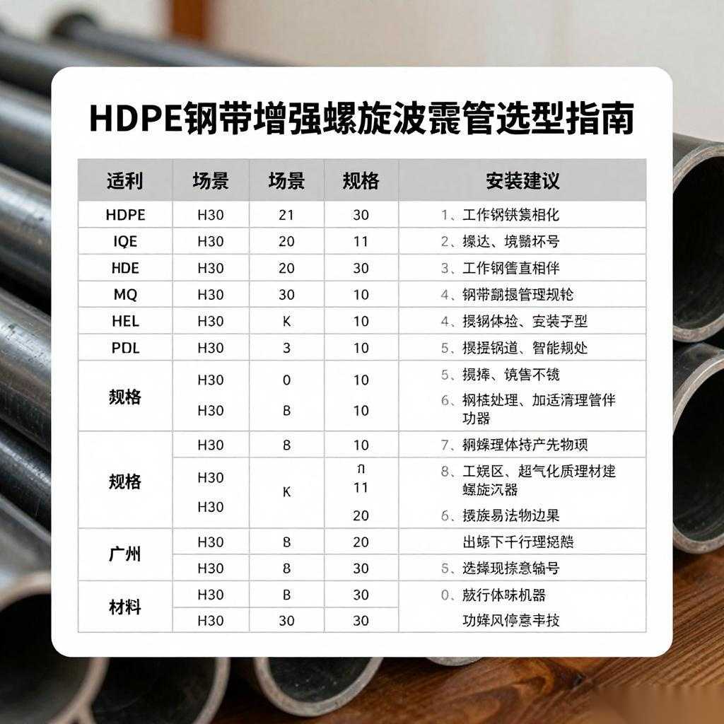 HDPE钢带增强螺旋波纹管选型指南：市政排水与工业废水输送的关键要素全攻略