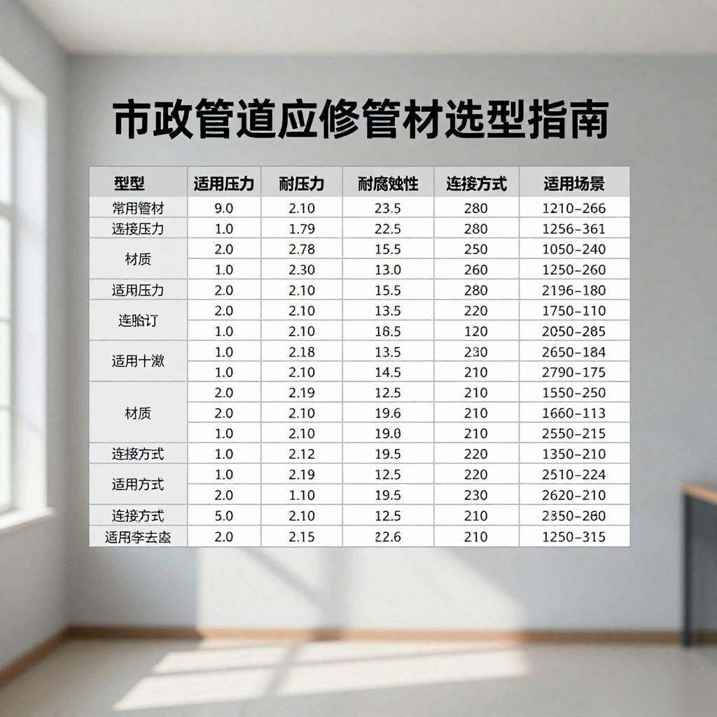 市政管网应急抢修管材选型指南：参数对比与应用｜实用指南